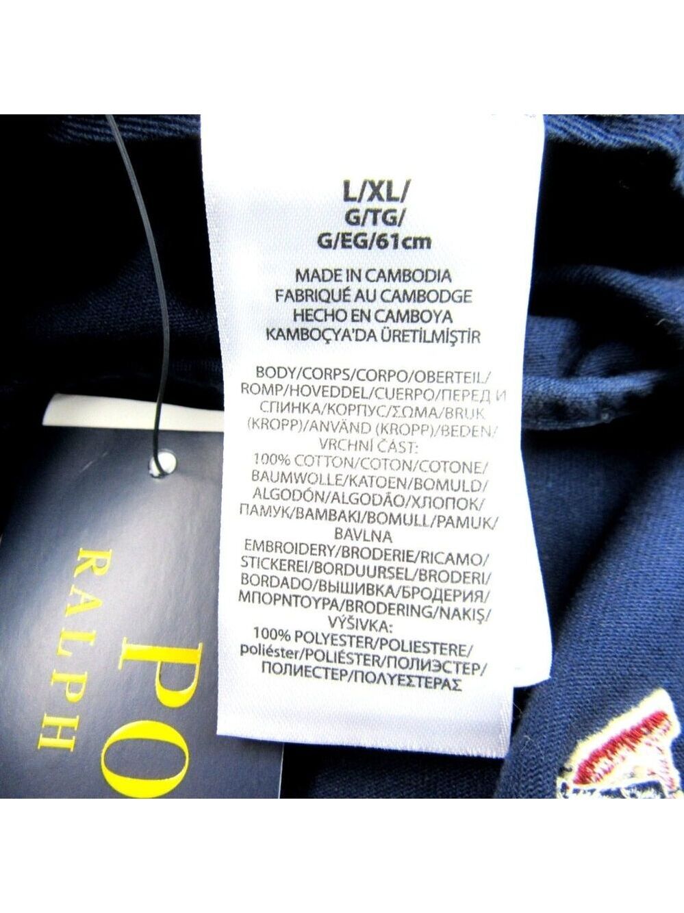 Polo Ralph Lauren Embroidered P-Wing Bucket Hat Adult Size L/XL Navy Blue NEW - Picture 10 of 12